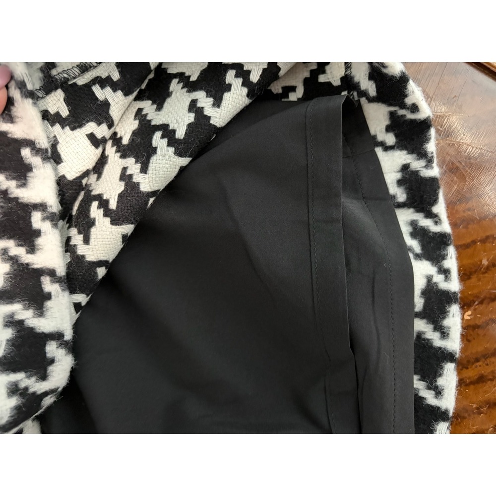 Talbots Houndstooth Wool Blend Pencil Skirt 16W Old Money Faux Leather Trim - Picture 8 of 8
